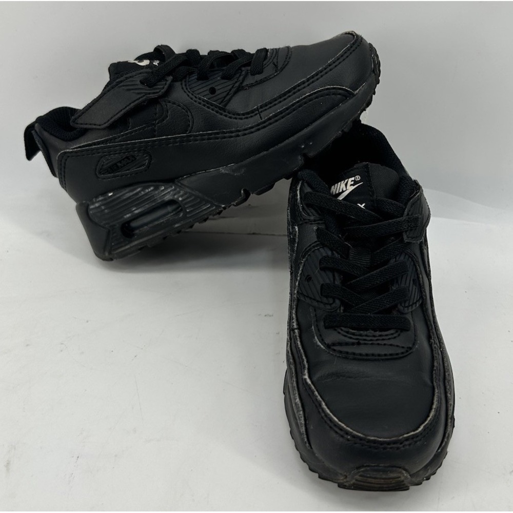 Nike Air Max 90 Sneakers HF6357-001 Triple Black Little Kids Size 11C